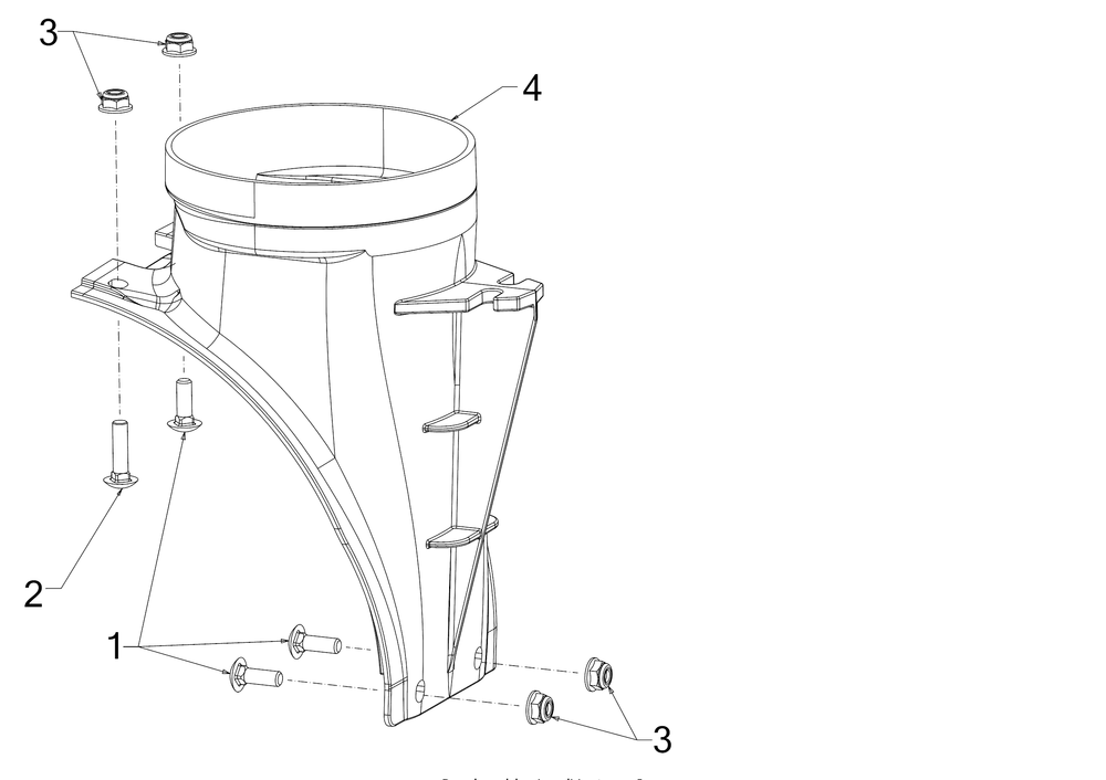 Chute Adapter Diagram and Parts List for 3X26-INCHTRAC (31AH7DVX710)(2019) Cub Cadet Snow Blower